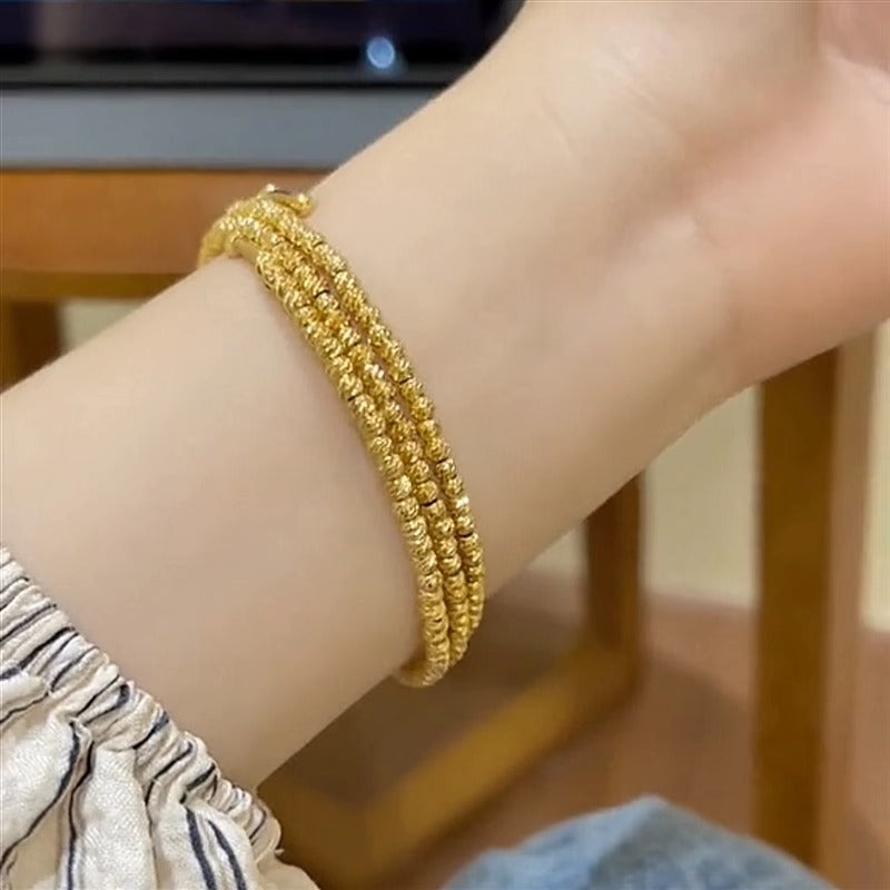 Wholesale Three Circle Sparkling Gold Bead Bracelet